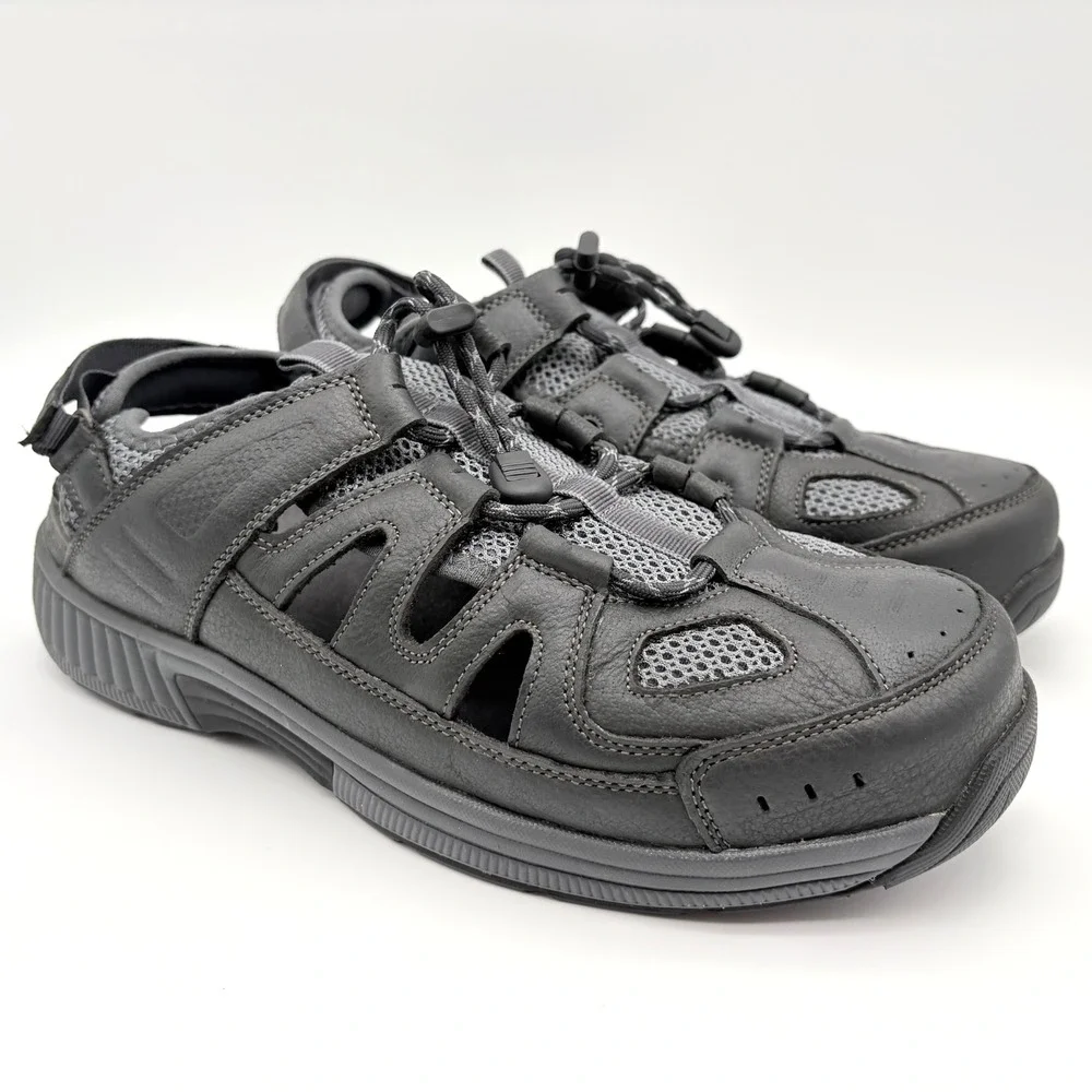Orthofeet Alpine Orthopedic Fisherman Sandals Mens Size 10.5 4E Black Shoes